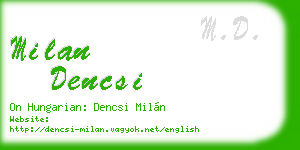 milan dencsi business card