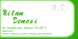 milan dencsi business card